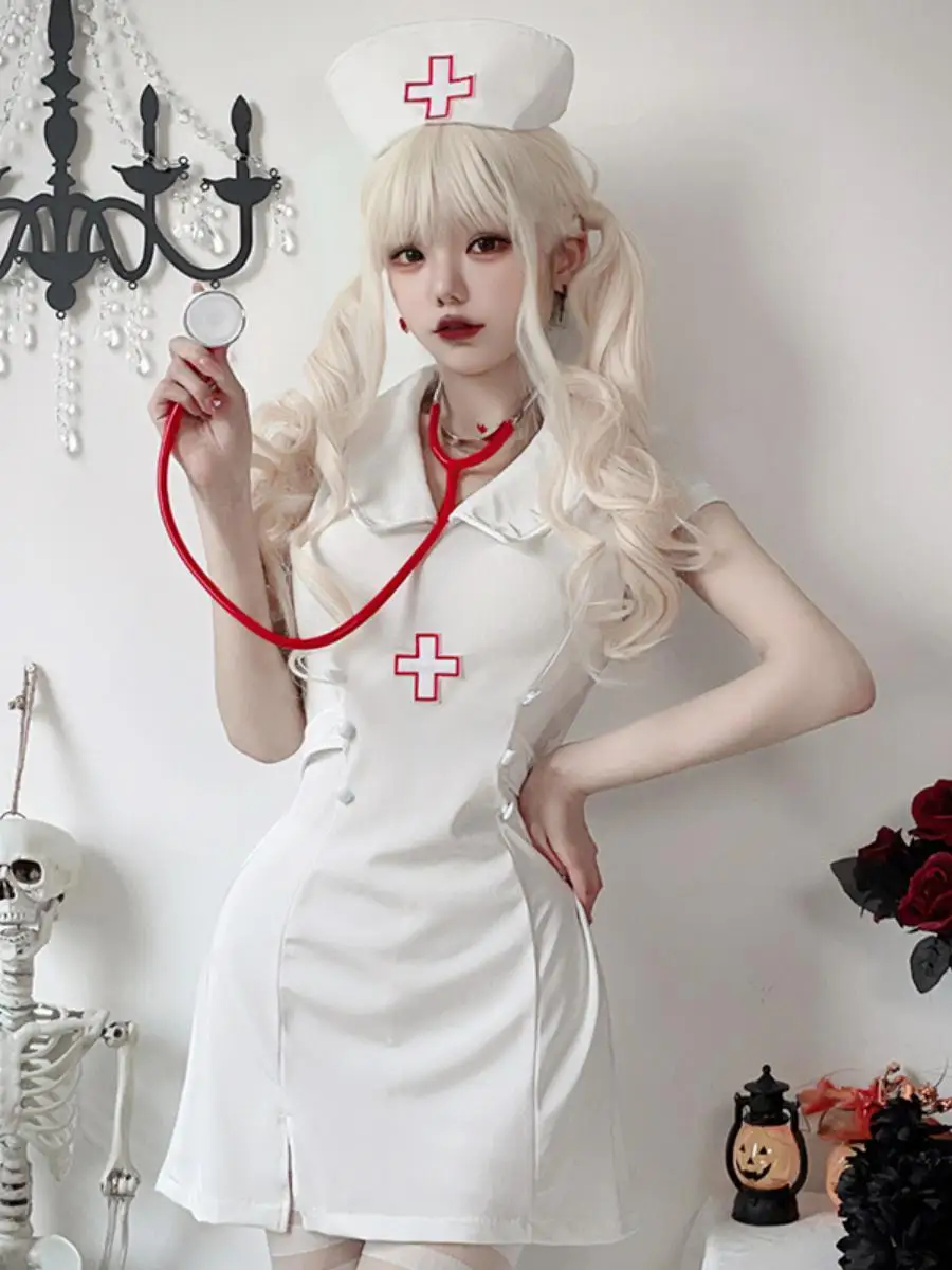 Sexy Nurse Costume Adult loween Par Role-plang Doctor orm Play Costume Polyester Material Traditional Chinese Stag...