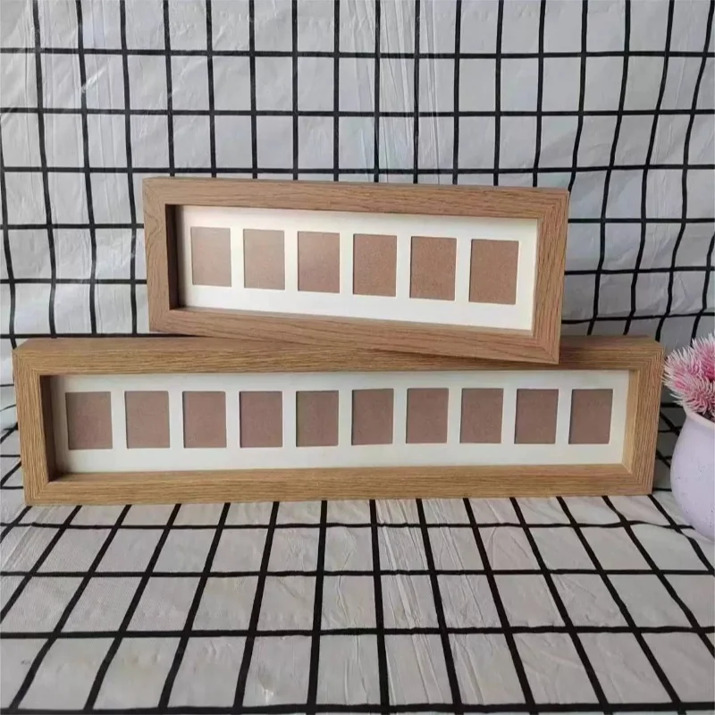2 Pack Multi-Hole Wooden Picture Frame Featuring 6/10 Openings for Wedding Photos and Documents Display Home Office Decorations