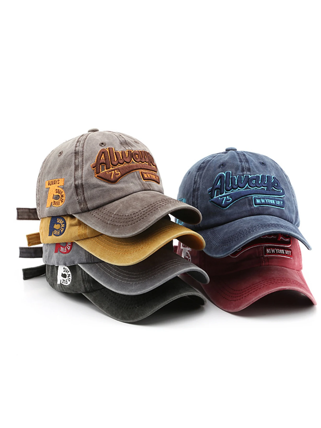 1 unisex all season fashionable pure cotton washed retro letter always baseball cap