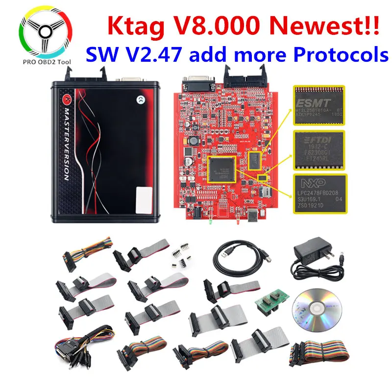 NEWEST KTAG 8.000 Master Version 2.47 Add More Protocols Software Online KTAG V8.000 vs KESS KTAG ECU Programmer