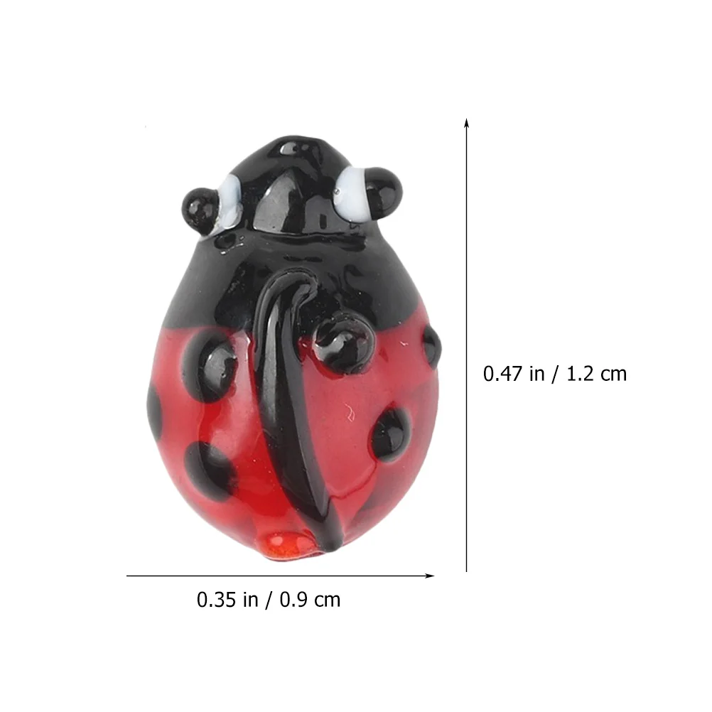 

50 Pcs Glass Bead Bracelet Craft Beads with Holes Wide Ladybug Charm Cool Colored Soft Beading Supplies