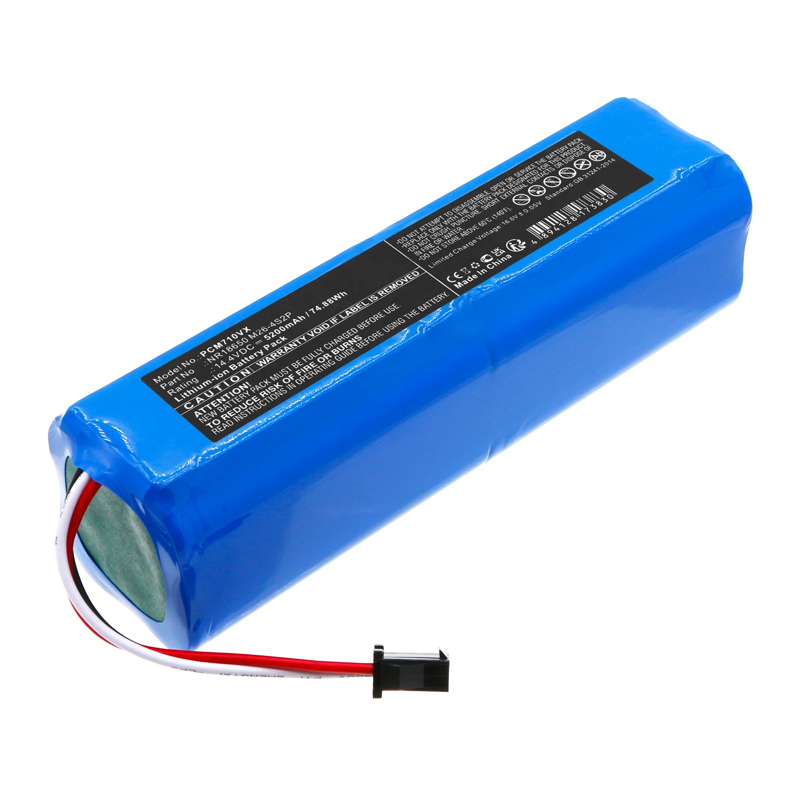 Vacuum 5200mAh Battery For Proscenic NR18650 M26-4S2P Roidmi H18650CH-4S2P   Xiaomi SUN-INTE-181 Arnagar S8 pro  S8 COBBO PRO 27