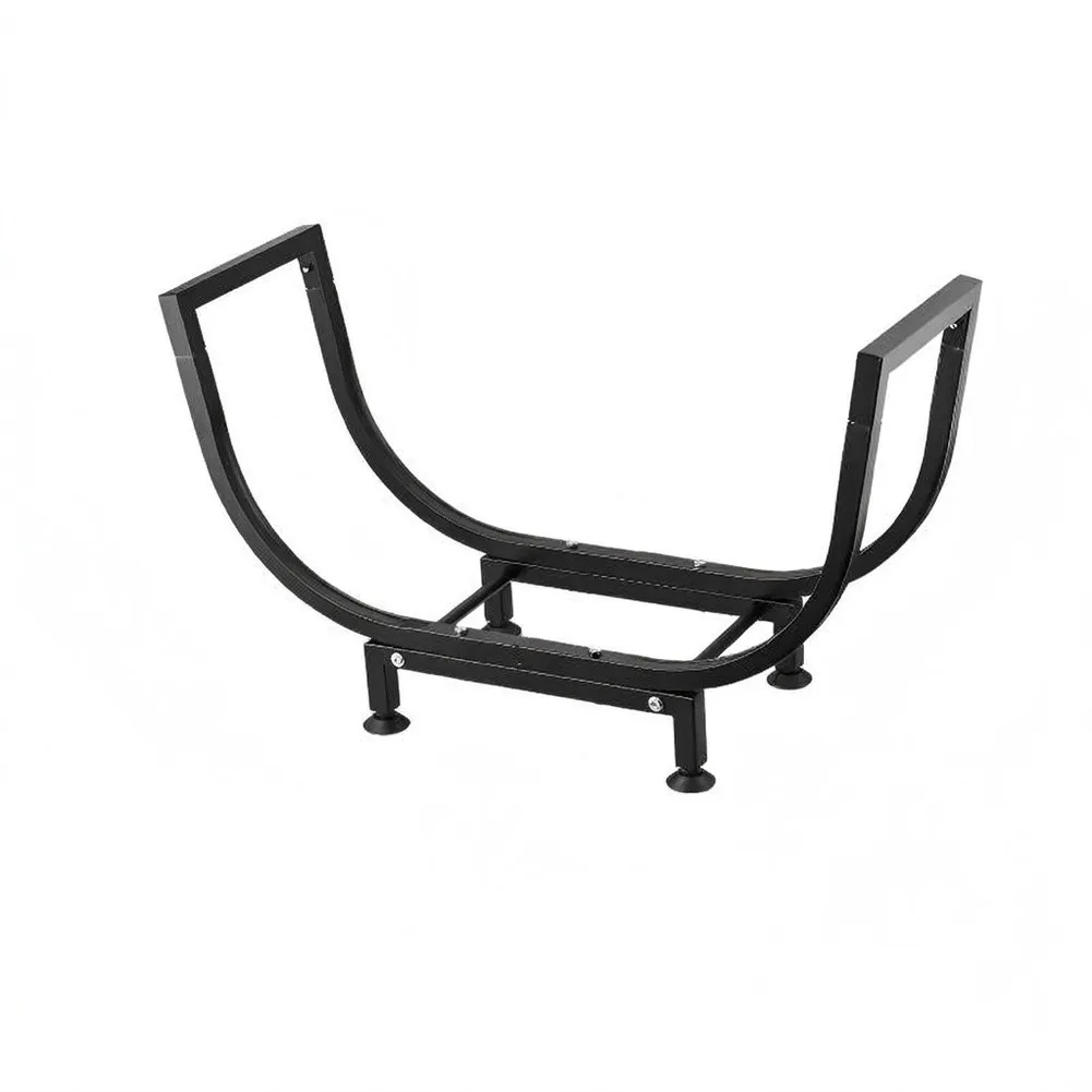 Firewood Rack Built for Outdoor Permanence with Iron Material and Ventilated Design to Aid in Log Drying Process