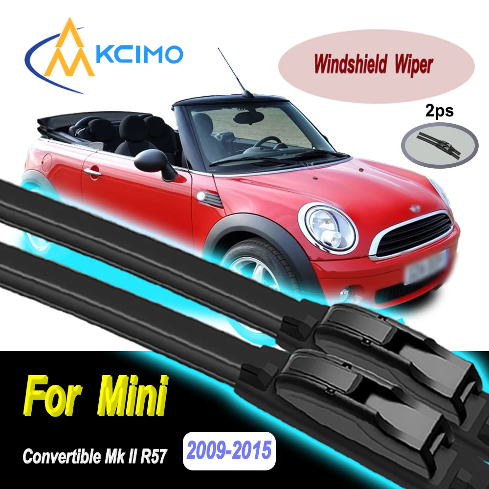 

For Mini Convertible Mk II R57 2009-2015 Wiper Blades 2PCS Double Rubber Frameless Windshield Wipers 2015 2014 2013 2012 2011