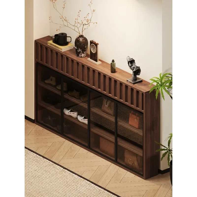 Narrow-sided long cabinet against the wall, extremely narrow, ultra-thin shoe cabinet, small and narrow household entrance