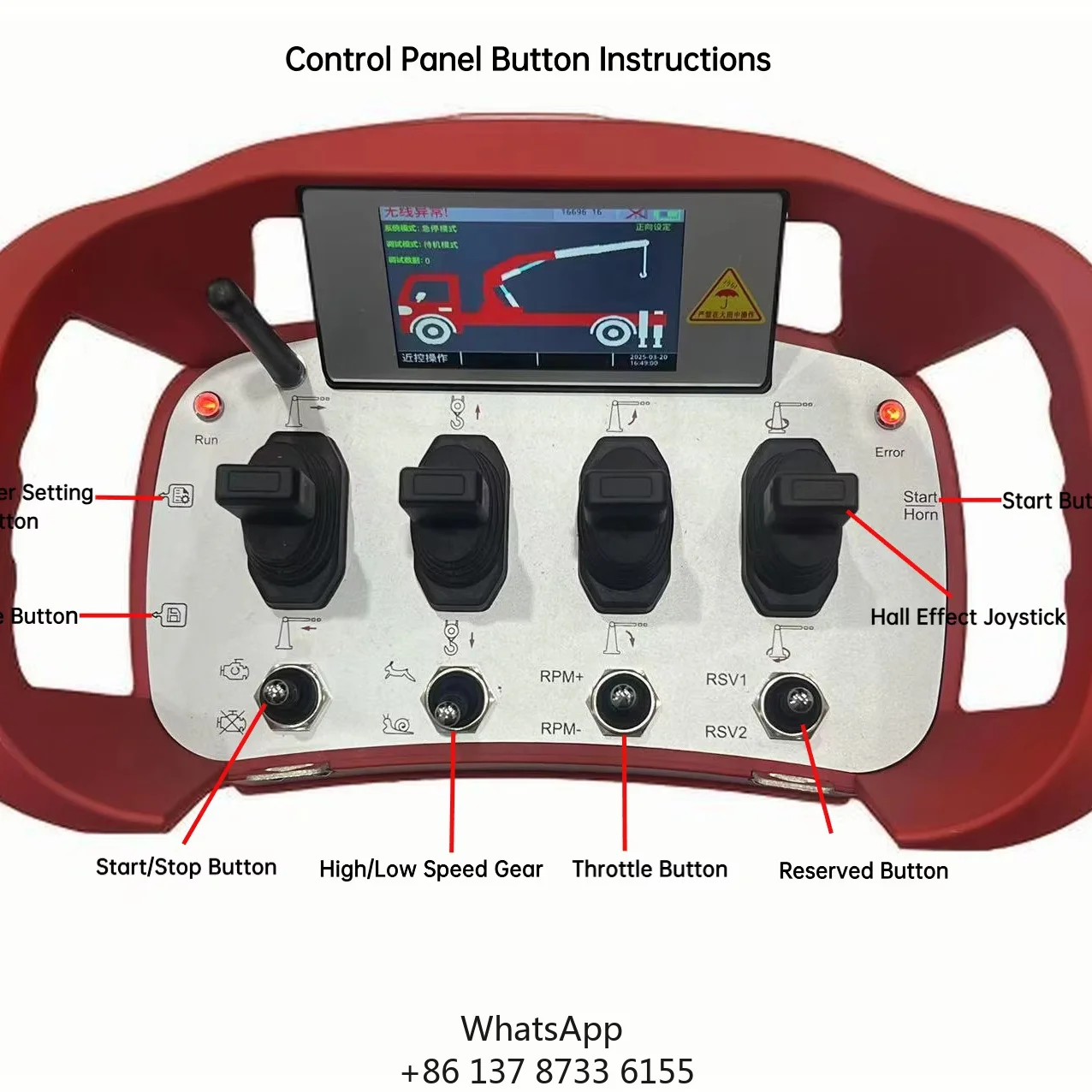Factory Direct Automatic 4 Button Hydraulic Joystick Solenoid Valve Crane Industrial Wireless Remote Control DC 12V Rechargeable