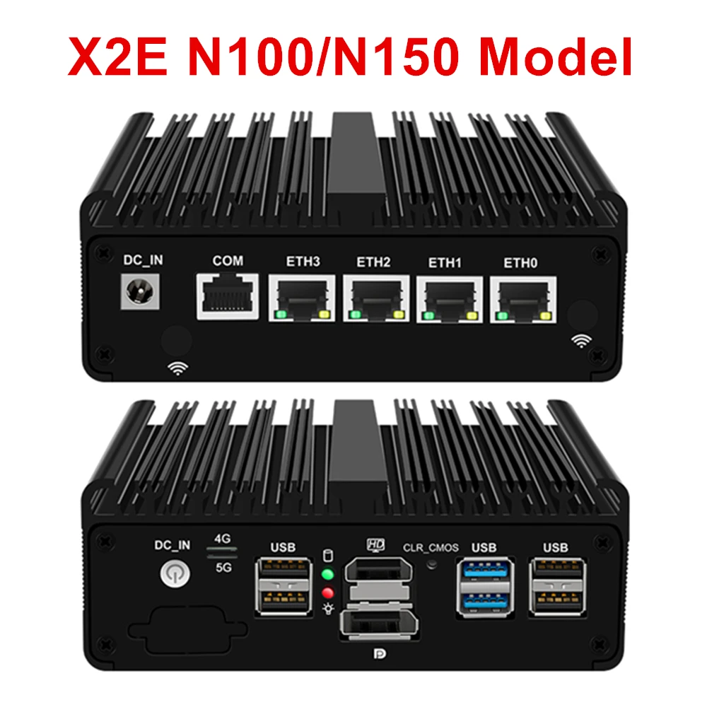 Intel N100 N150 Firewall Router Thuisserver N5105 N6210 4xIntel i226 2.5G LAN NVMe Industriële Fanless Mini PC OPNsense pfSense