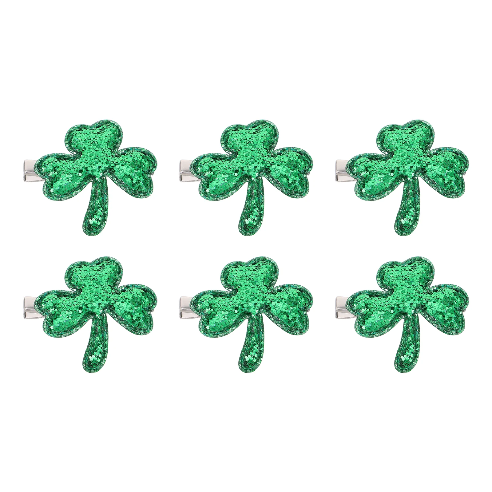 

6PCS Irish Day Hairpins St Patricks Accessories Women Side Clip Alloy Shamrock Bangs Decorative Hairstyle Green Party