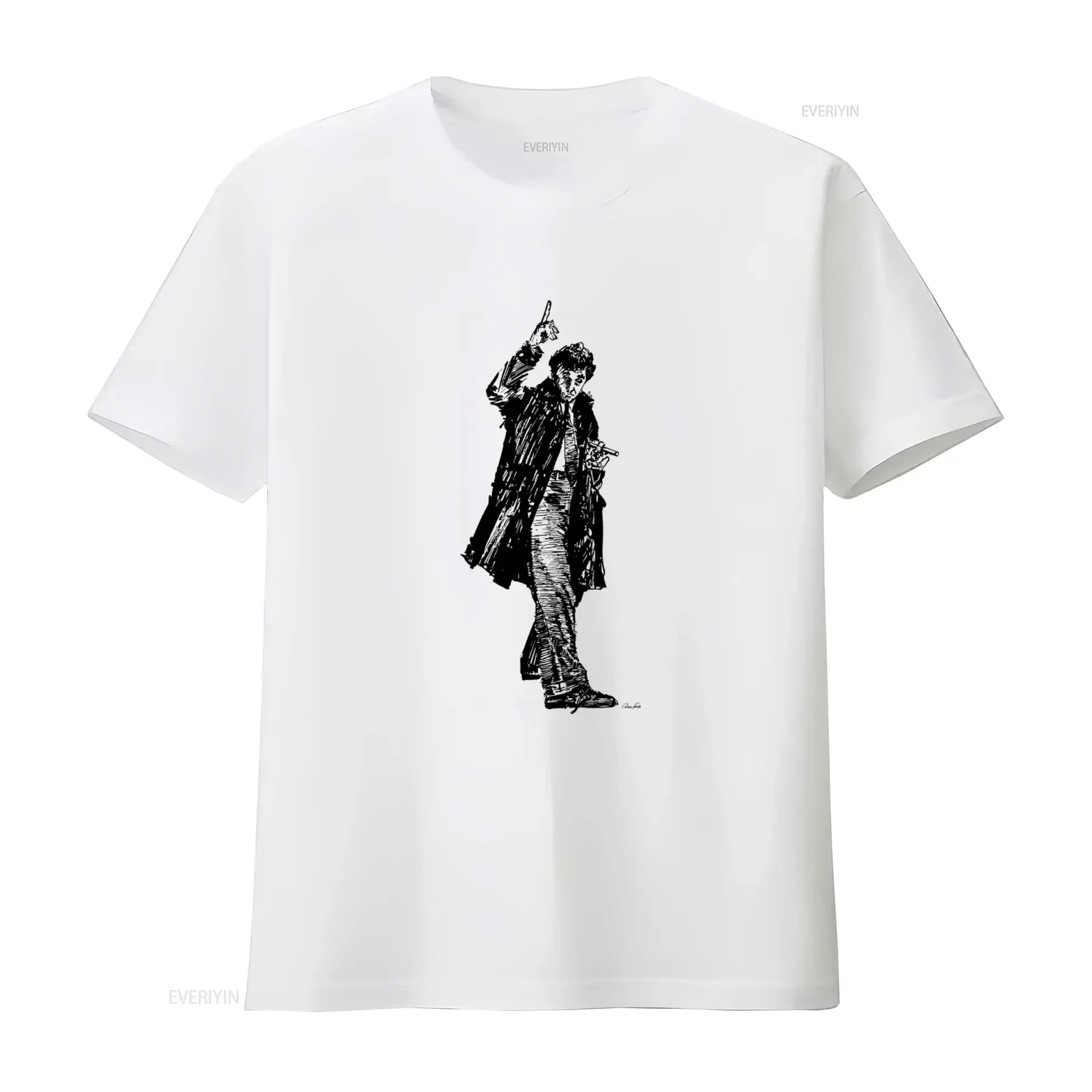 Columbo Peter Falk Self Portrait T Shirt for Men Retro Style High Quality Print vintage Washed Stretched graphic Unisex Stylish