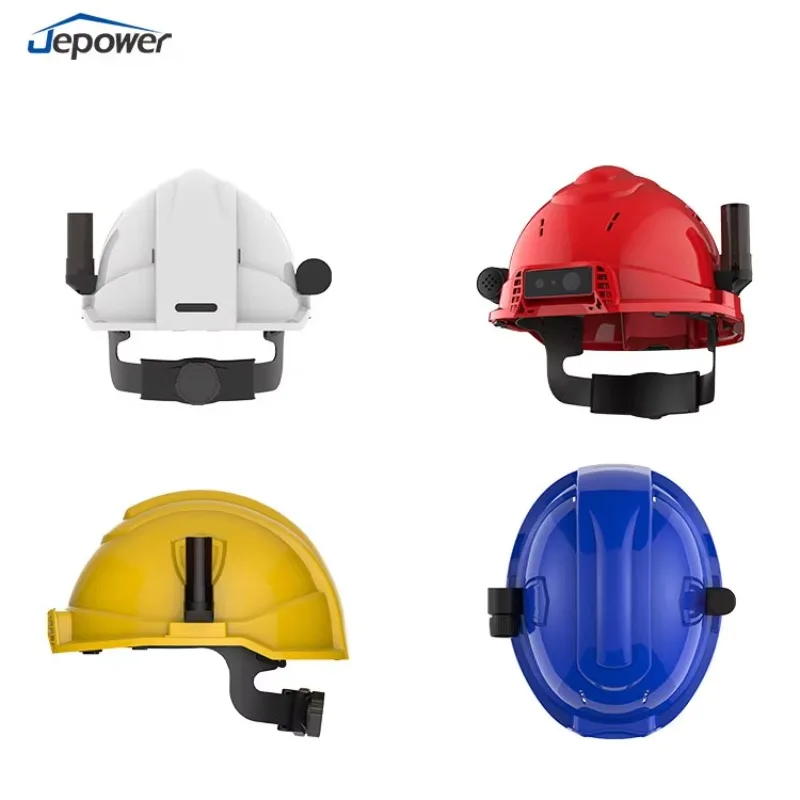 خوذة ذكية للفحص الصناعي مع كاميرا تغذية الفيديو المباشر GPS تتبع الاتصالات بدون استخدام اليدين 4G خوذة أمان ذكية #6