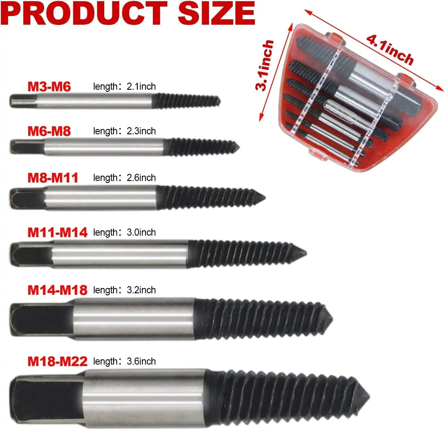 Damaged Screws Extractor Set HCS Damaged Screws Remover Extractor Hex Screw Extractors Tool Removal Tools Speed Easy Out Set