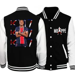 New Cool Mbappé Pattern Printed Baseball Shirt Outdoor Street Mbappé Sweatshirt Jacket Top