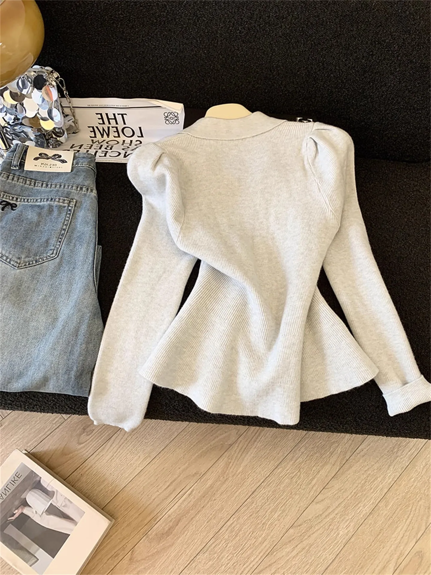 Zacht Gezellig V-Ne Gebreid Open Vest Dames Herfst Winter Design Sensation Gentle Sle Nieuwe Slanke Lange Sve Top