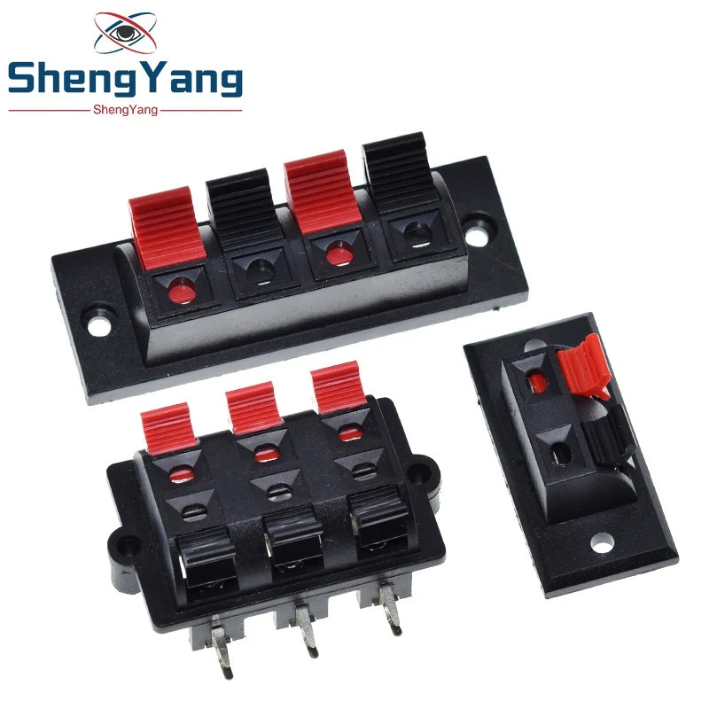 

TZT 2 4 6 Way Spring Push Release Connector Speaker Strip Terminal-block for speakers