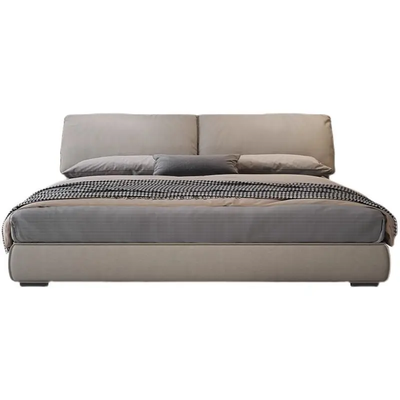 Elephant ears leather bed modern simple leave-in small apartment big bed master bedroom marriage bed soft bag Internet