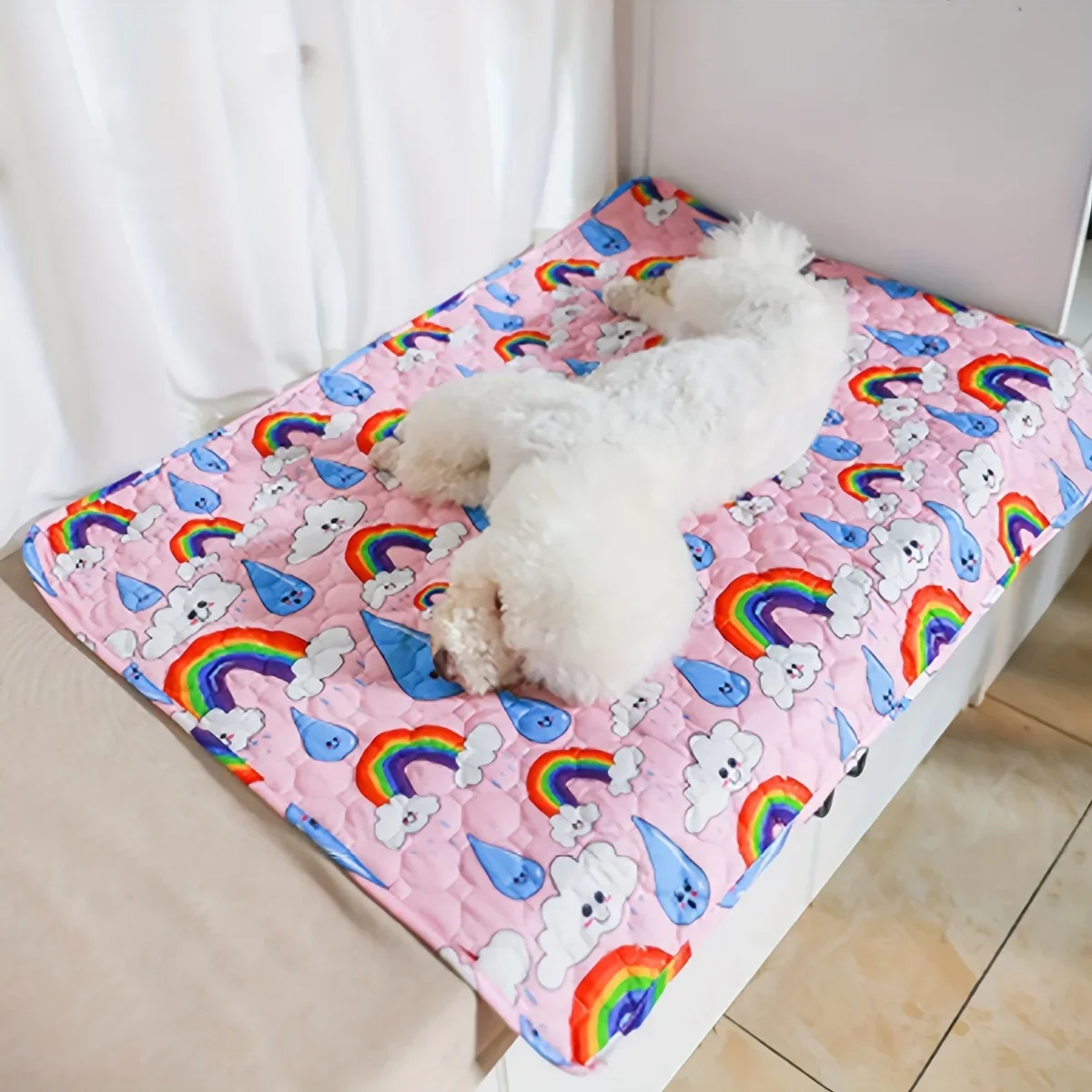 1pc Washable Pet Training Pad - Absorbent, Non-Slip & Waterproof Dog Pee Mat With Cute Cartoon Design