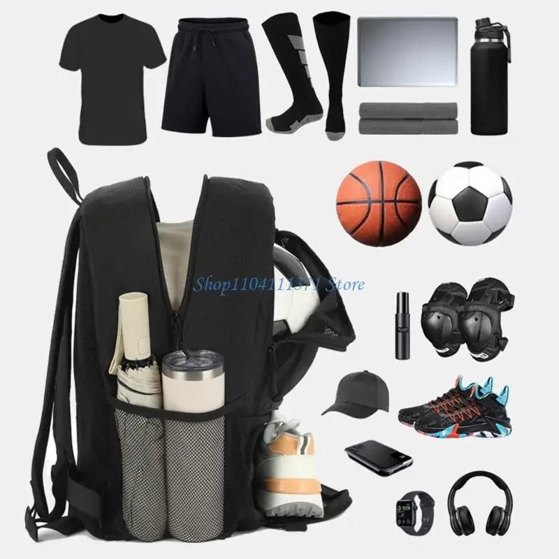 P9FC Waterproof Basketball Gear Bag Training Sports Backpack with Shoe Compartment