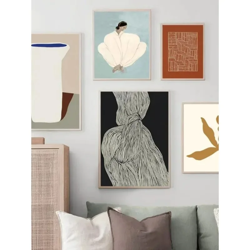 Modern Abstract Pajama Girl Nude Line Posters and Wall Art Canvas Painting Poster Decor Living Room Home Decor