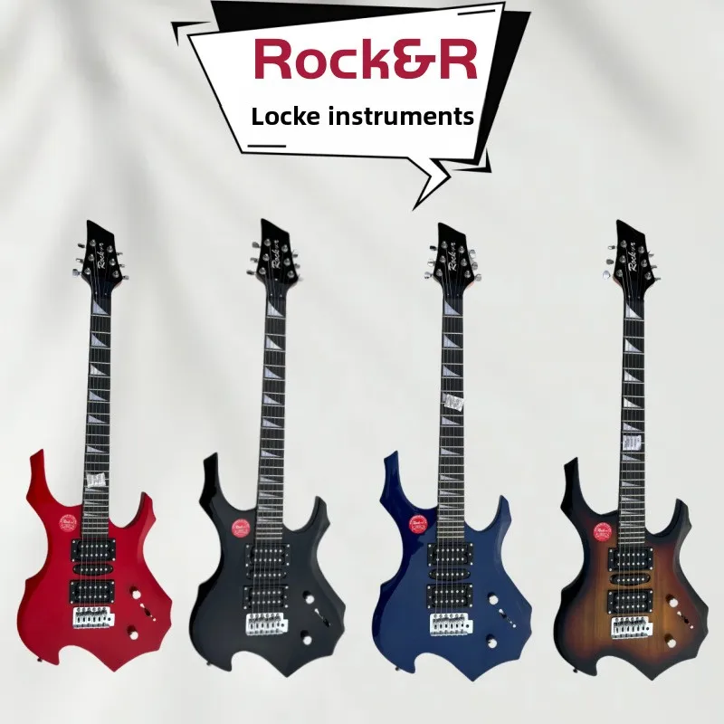 Factory Wholesale Maple Shaped Flame Electric Guitar 6 Strings Double Shake Beginner Universal Rock Professional Grade