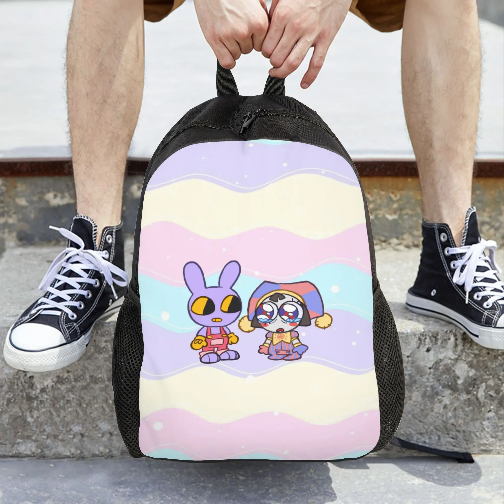 Pomni And Jax Cartoon Digitals Circus Women Backpack Trend Student School Bag  Computer Backpack Teenage Travel Shoulder Bag