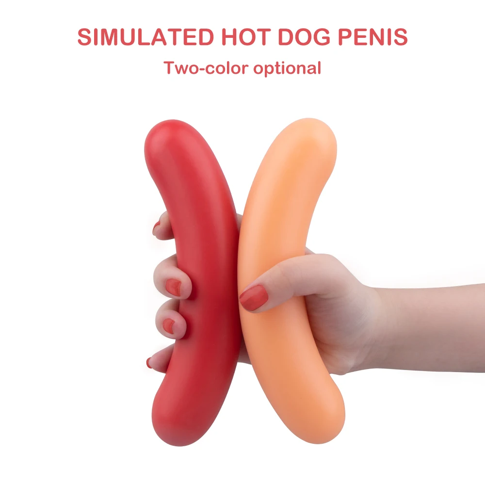 Moonuo Breakfast Lunch Dinner Hot Dog Masturbation Stick Female Healthy Soft Glue Huge Realistic Dildo For Women Sex Toys