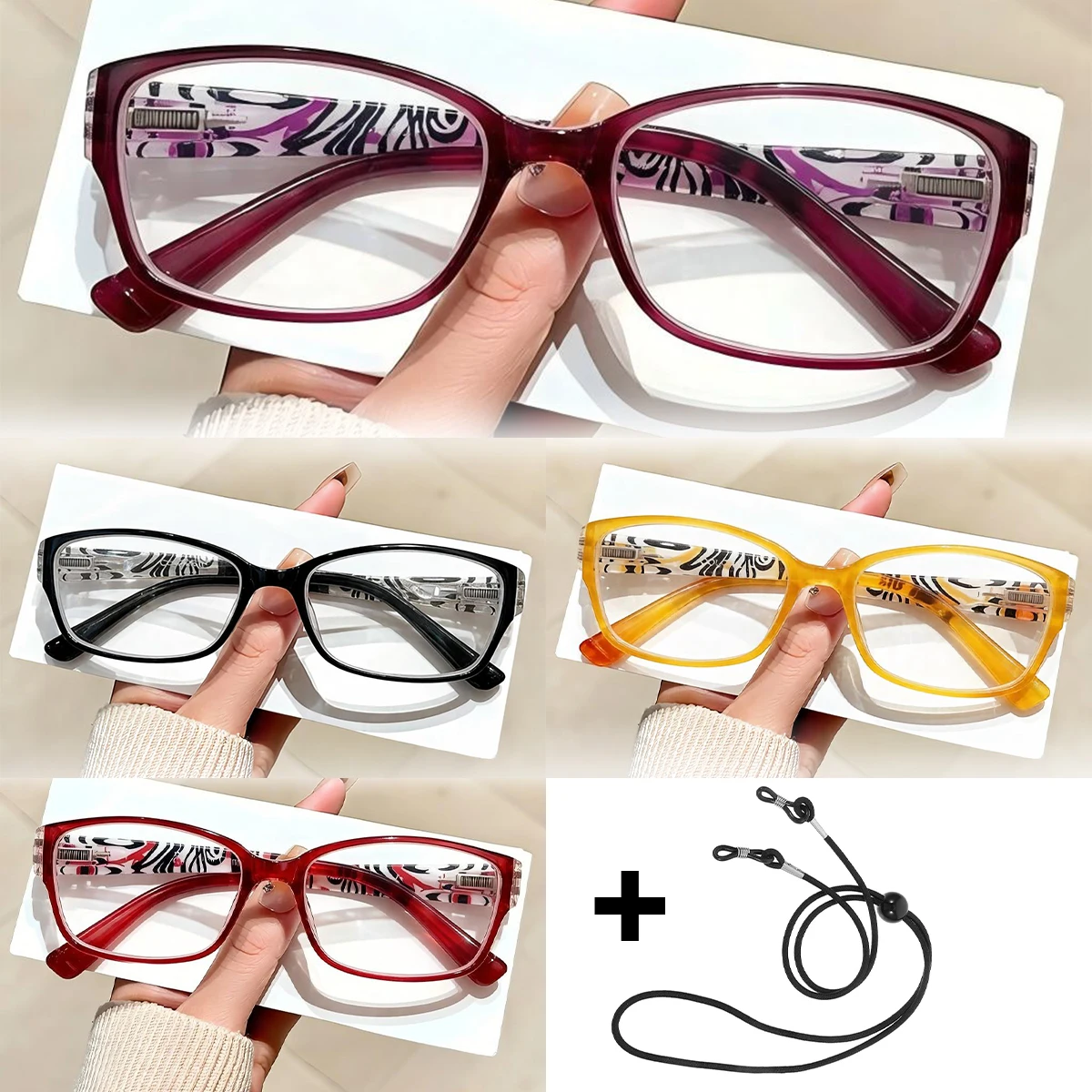 Anti-Blue Light Auto Focus Reading Glasses Spring Hinge Reading Glasses Fashionable Printed Quality Readers for Men and Women L3