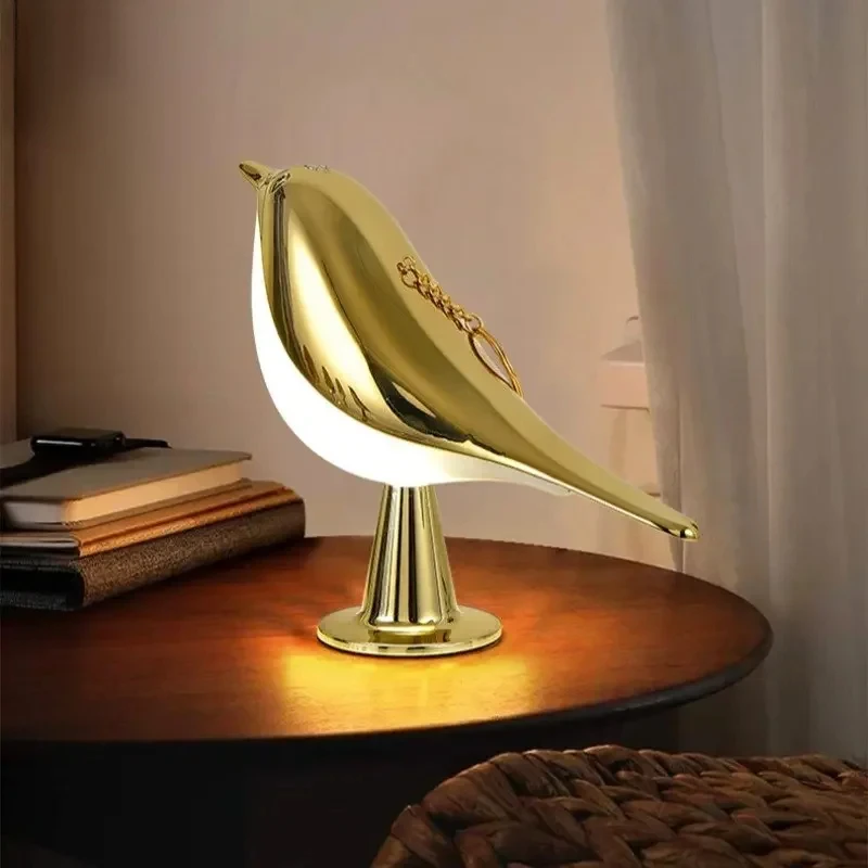 

Nordic Modern Magpie Led Desk Light Bedroom Study Bedside Lamp Living Room Decorate Touch Bird Floor Lamps Car Aromatherapy Lamp