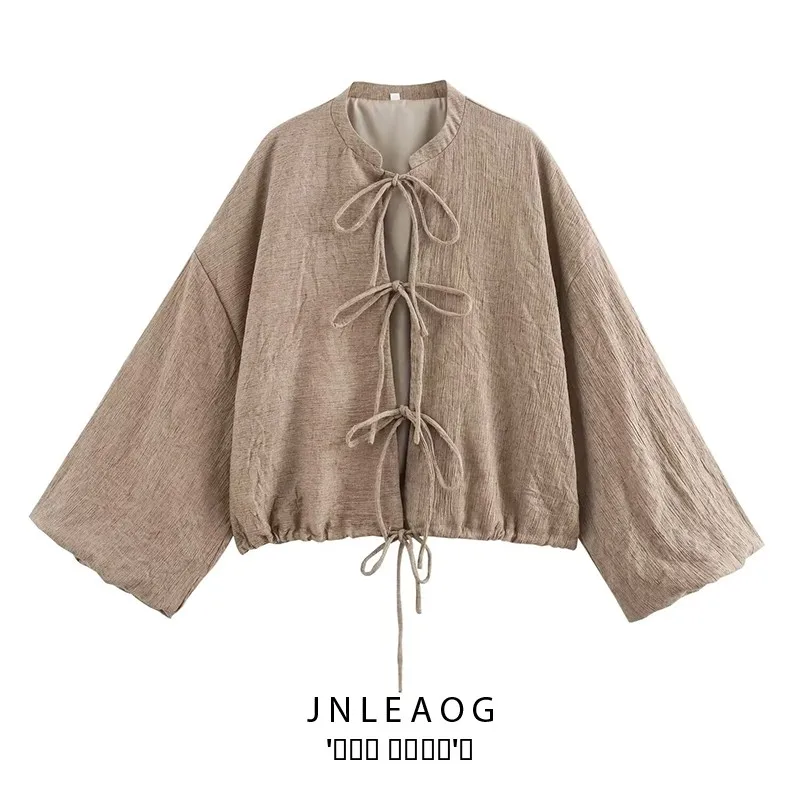 معطف نسائي جديد للخريف من JNLEAOG معطف Ne ort بتصميم متعدد الاستخدامات من ألياف البوليستر معطف خارجي للسيدات