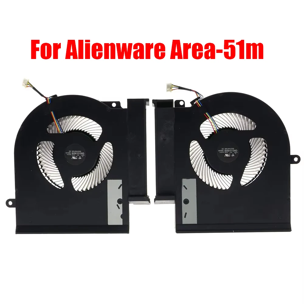 

Laptop CPU GPU Fan For Alienware Area-51m ALWA51M BSM1012MD BSM1012MD-01ERF BSM1012MD-00ERE DC5V 1.2A A Pair
