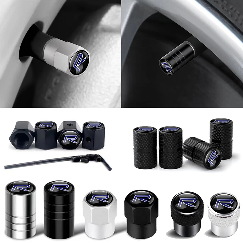 High Quality Metal For Volvo R Rdesign S40 Emblem Auto Wheel Tire Valve Stem Caps Cover DustProof Anti-Theft Fashion Car Styling