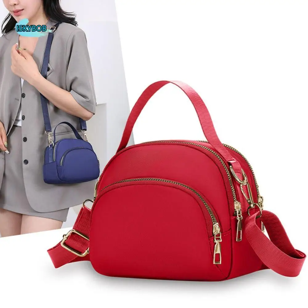 

Fashion Nylon Zipper Crossbody Bag Multifunction Korean Style Canvas Shoulder Bag Storage Bag Multi layer Small Phone Bag Women