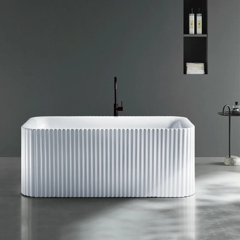 

&c Modern Luxury Hotel Freestanding White Pure Acrylic Soaking Bathtub