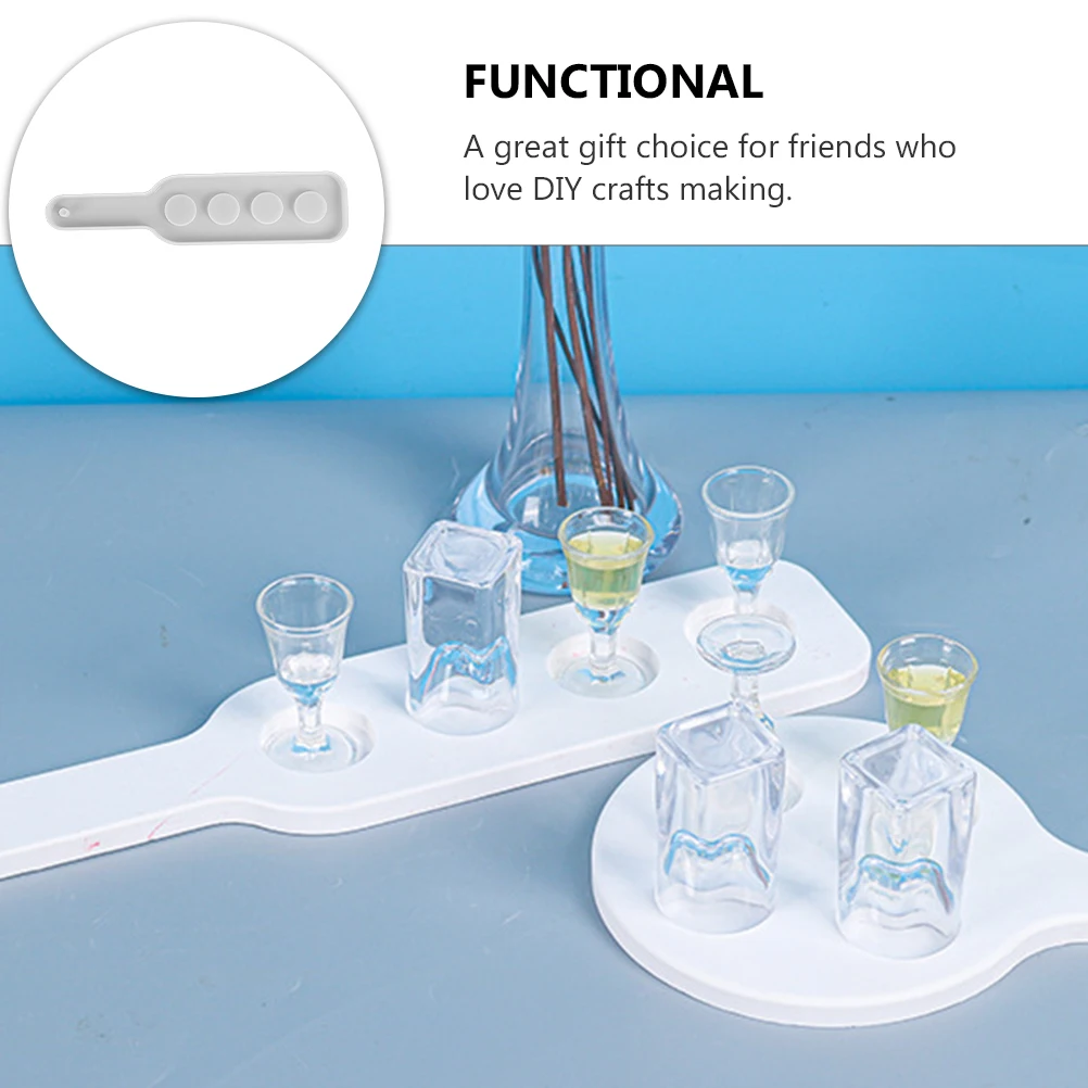 

1pc Crystal Epoxy Creative Cup Handmade Tray Casting Mold Non-Stick Eco-Friendly Silicone Wine Rack Mould Glass Tray Making Tool