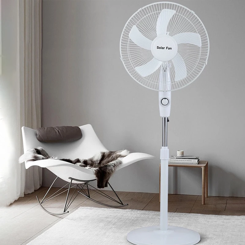 

16-Inch Home Solar Panel Powered Rechargeable Fan 10000mAh Lithium Battery Standing Fan