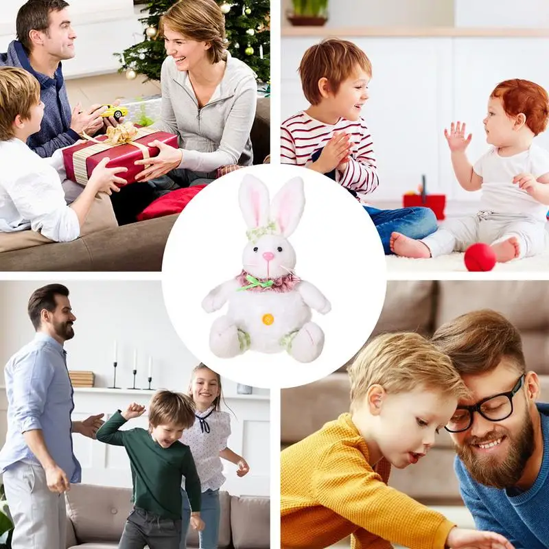 Lapin en peluche polyvalent pour décoration de bureau, jouets d'animaux mignons, table murale, chambre à coucher, meuble TV CPull, enfants, beurre en peluche