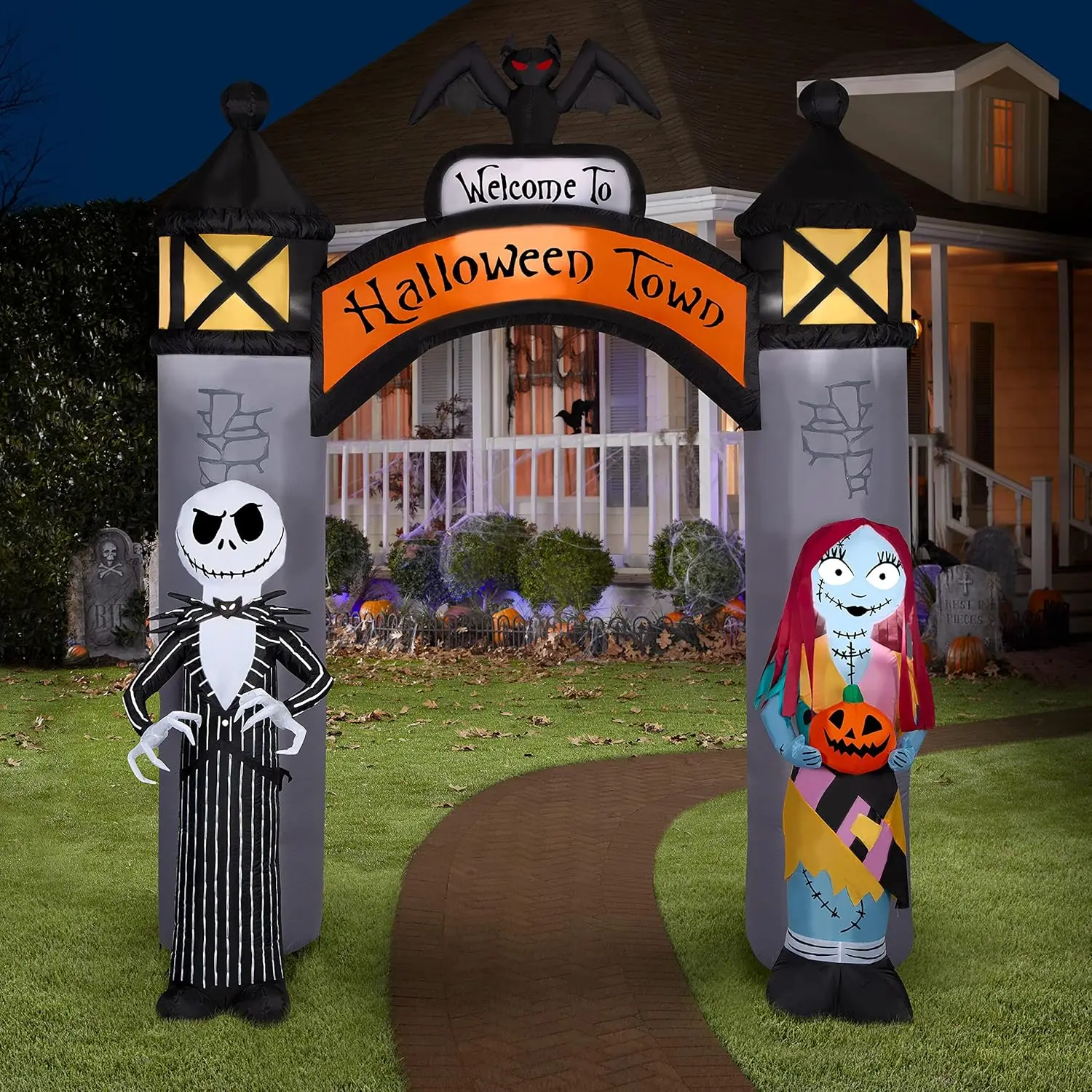 Nightmare Before Christmas Airblown Inflatable NBC Welcome to Halloween Town Archway