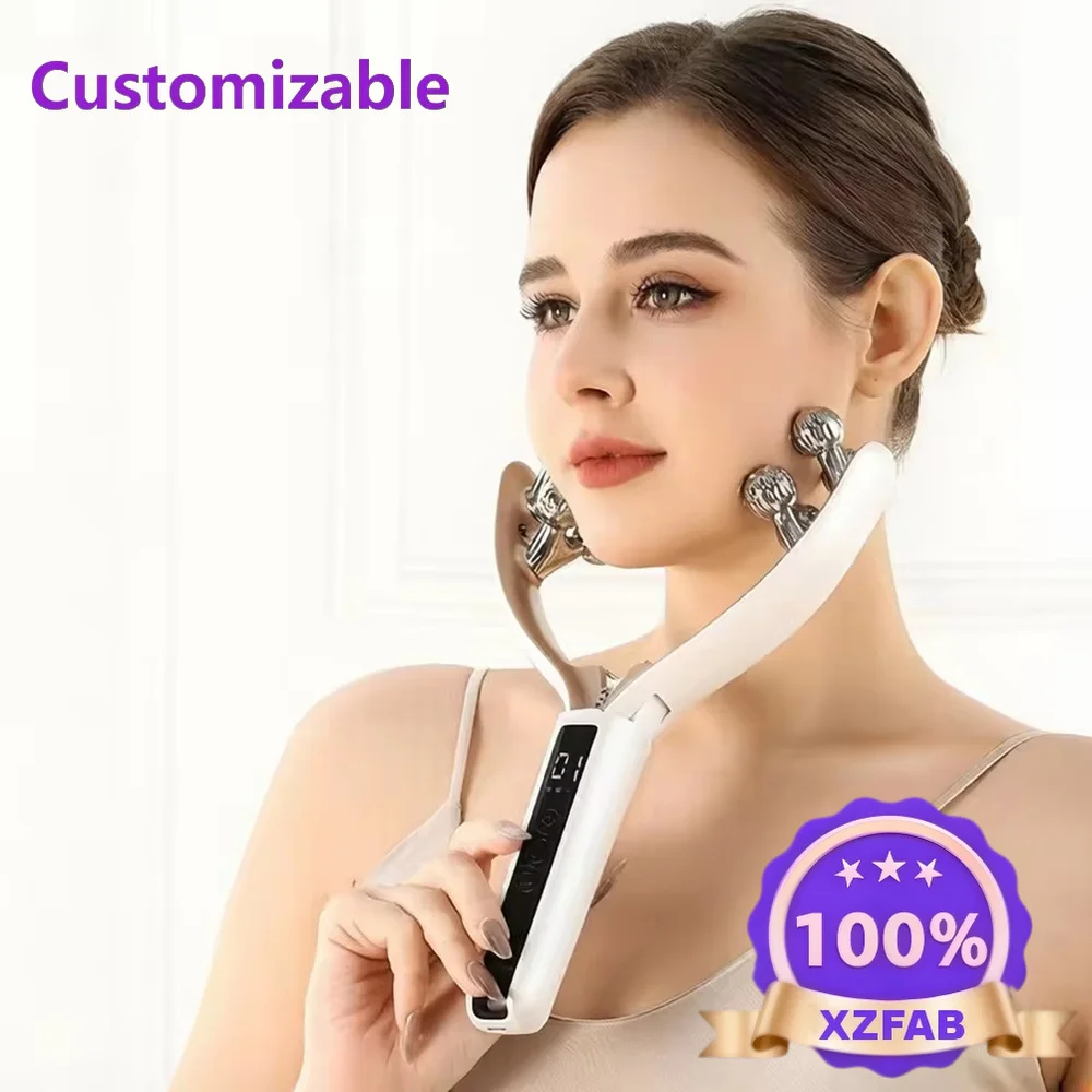 Factory Direct 2026 Facial Massager for Face and Neck V‑Shape Lifting Roller with Microcurrent Red Blue Light  Vibrating