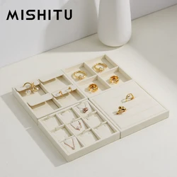 MISHITU Microfiber Jewelry Storage Tray Ring Earring Necklace Watch Diamond Jewelry Display Stand Organizer Jewellry Storage Box