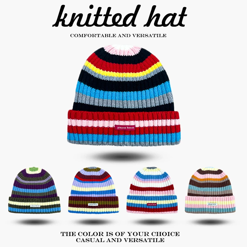 دافئ عادية موضة الكورية بيني السفر تنوعا المتخصصة جديد الرجال النساء الملونة المشارب التصحيح التطريز خطابات قبعات منسوجة #1