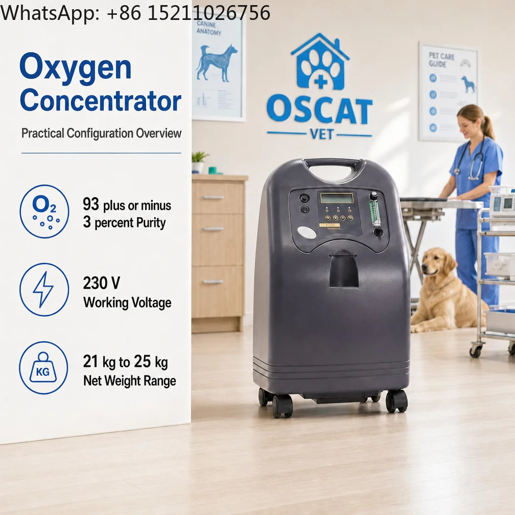 Veterinary Oxygen Concentrator Pet - 0 to 5 L Adjustable Flow with Pressure Alarms Vet Equipment Pet Clinic