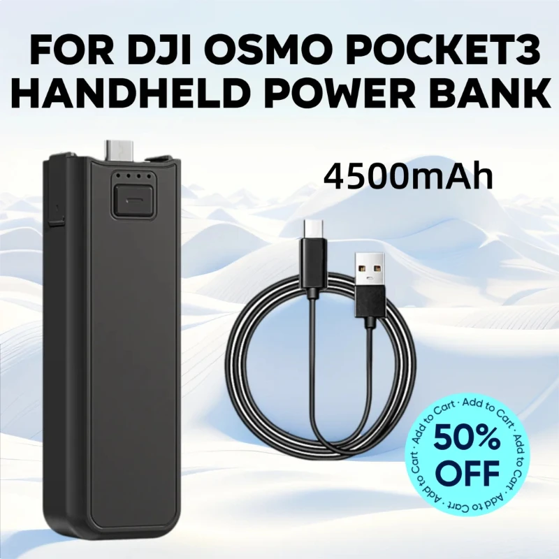 

4500mAh AMagisn Battery Handle for DJI Osmo Pocket3 Handheld Power Bank Charging Hand Grip Accessories