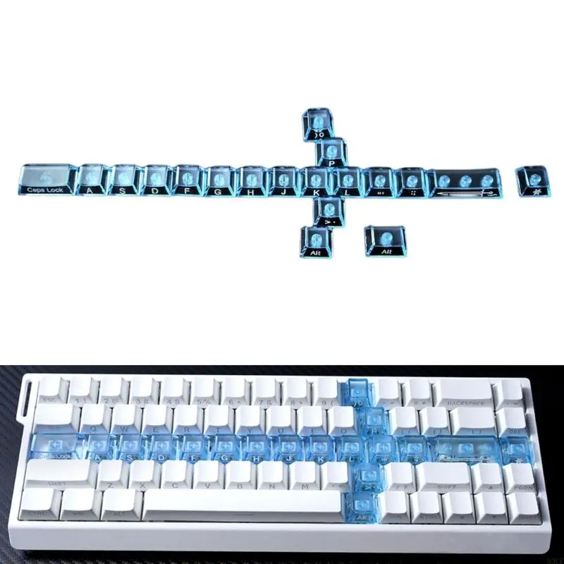 19Piece Orignal Height Side Print Illuminated Unique Keycap Collection 83CF