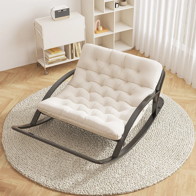 Double fixed rocking chair recliner modern minimalist metal folding tiltable balcony household furniture couch chair