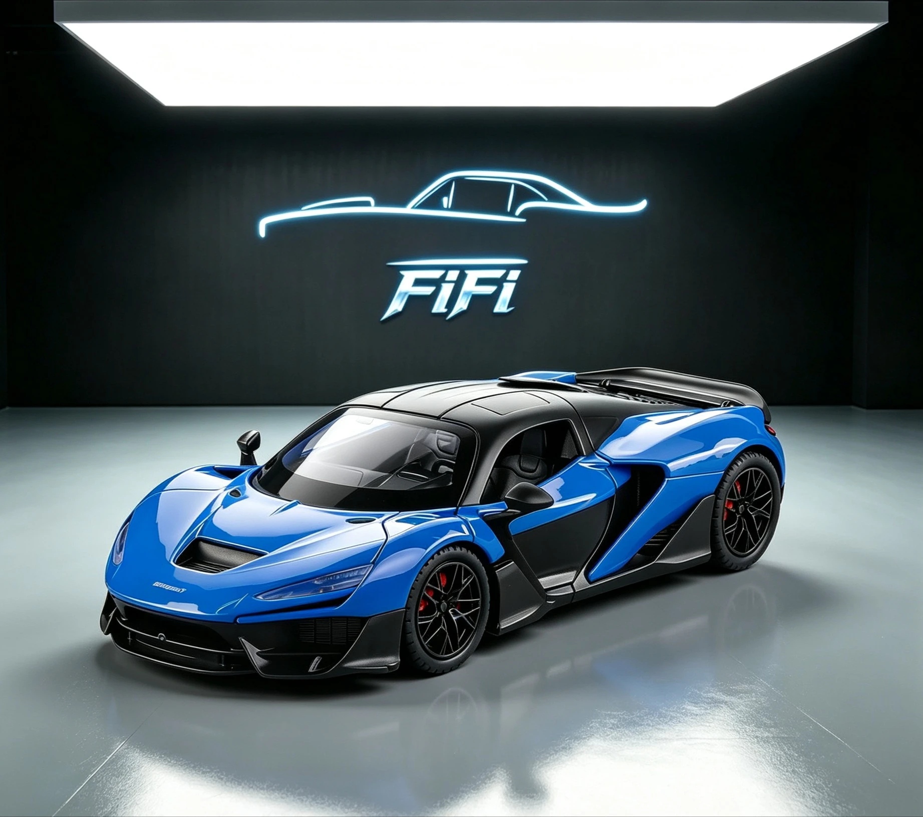 1:24 W1 Car Model, Pull Back Toy Car with Sound & Light, Alloy Body Desktop Ornament Collectible Display Model for Hobby