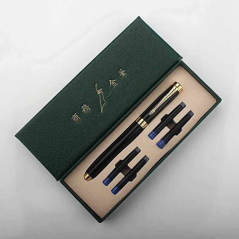 Luxury 5070 Classic Style Gold Clip Metal Fountain Pen 0.5mm Nib Steel Ink Pens for Gift Office Supplies School Supplies