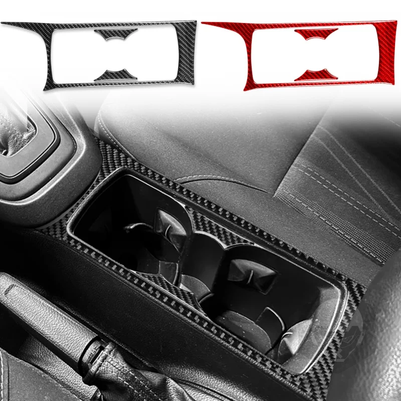 Car Gear Water Cup Panel Interior Trim Real Soft Carbon Fiber Sticker For Ford Focus SE RS ST Ecoboost 2015-2018 LHD RHD
