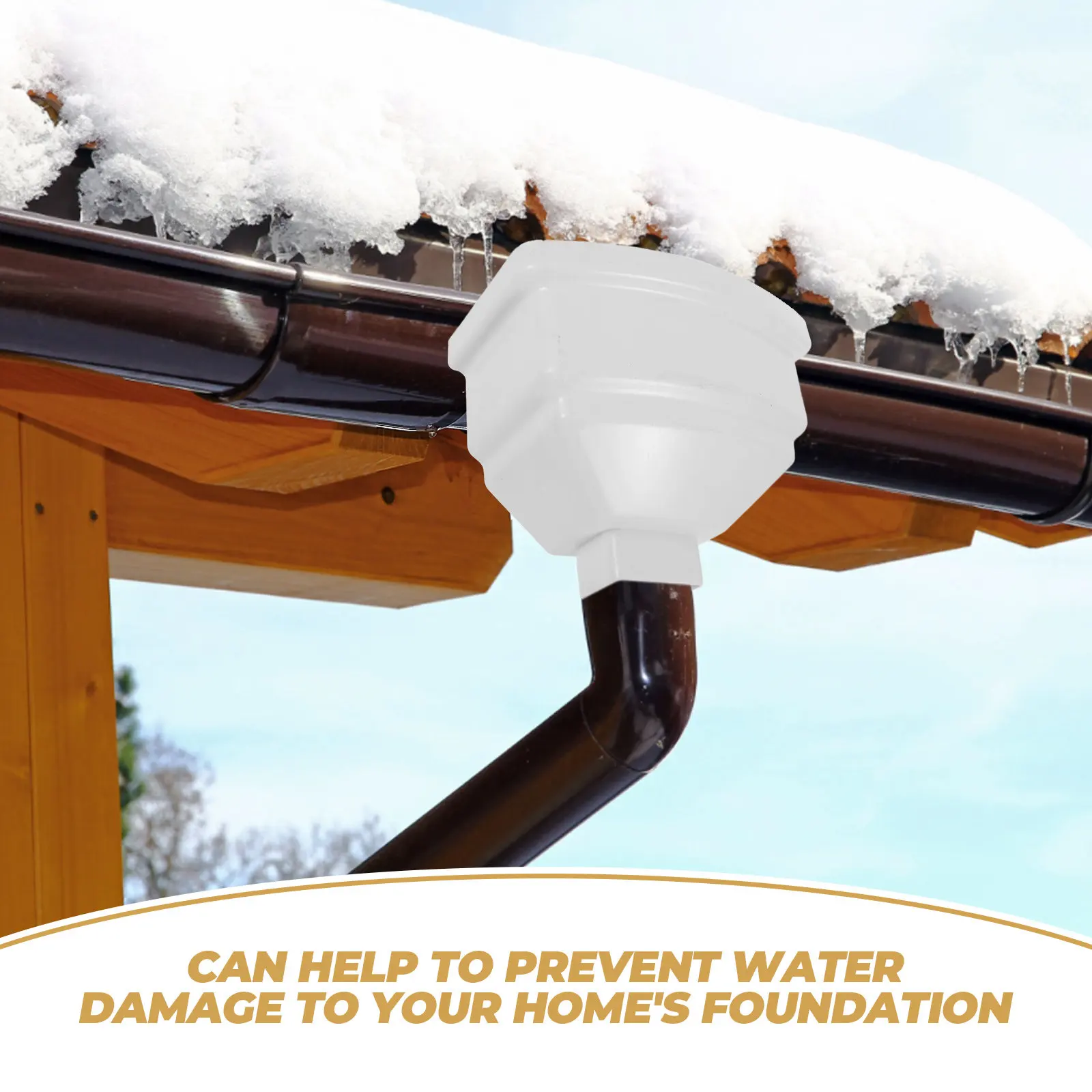 Arc Rainwater Pipe Adapter Plastic Downspout Diverter Seamless Gutter Connector Efficient Rain Barrel Drainage Protection