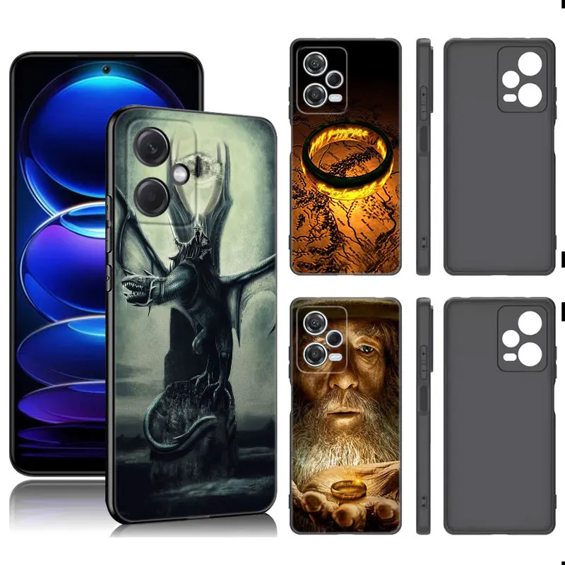 The L-Lords Of The R-Rings Black Silicone Phone Case For Xiaomi Redmi Note 9 10 11 11S 11T 12 13 Pro 5G Plus 9S 10S 12S