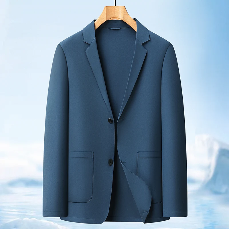 

Men's Casual Suit - Spring/Autumn Solid Color Single-layer Lightweight Business-fit Single Suit Single Coat