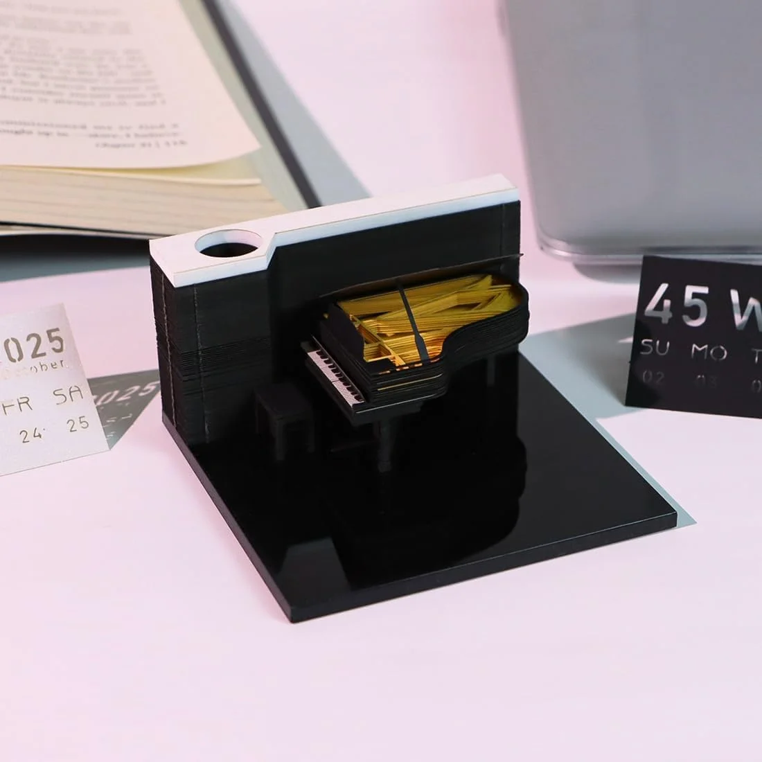 

3D пианино, настольный календарь, блокнот, креативные изысканные сувениры ручной работы, украшение стола «сделай сам», новогодний подарок для офиса, школы